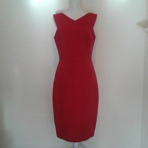 JASON WU Red V-Neck Sheath Dress